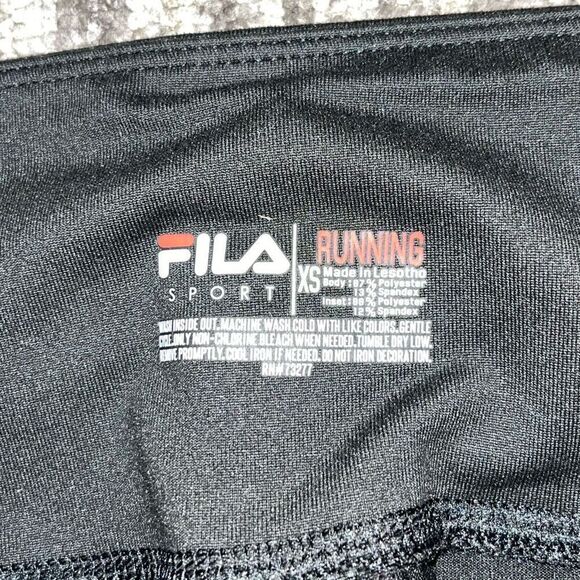 Fila Sport Running Women’s XS Black Neon Multicolor Geometric Athletic Leggings - Picture 2 of 7